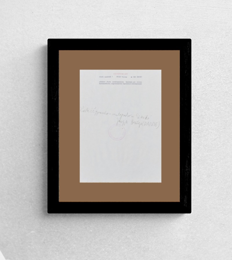 Joseph Beuys - L'Arte, c'è, quando = Malgrado = Ci ride (Joseph Beuys - Dante 1963)